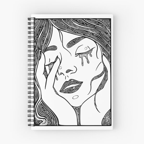 Item preview, Retro Abstract Crying Woman -Vintage Comic Pop-art Design In Black designed and sold by Mitch616Art.