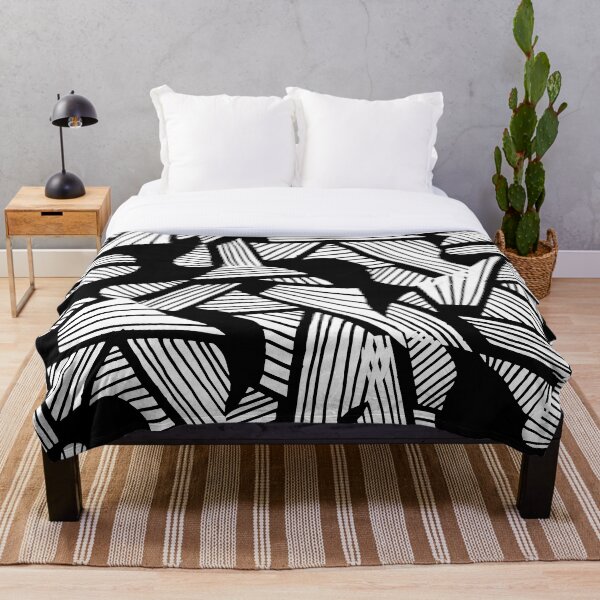 Item preview, Abstract Black and White Print  designed and sold by ThrowCushionCo.