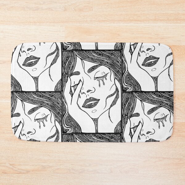 Item preview, Retro Abstract Crying Woman -Vintage Comic Pop-art Design In Black designed and sold by Mitch616Art.