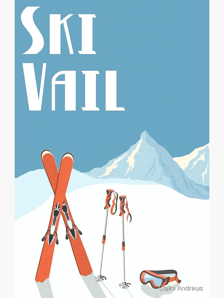 Ski Vail Vintage Poster by Claireandrewss
