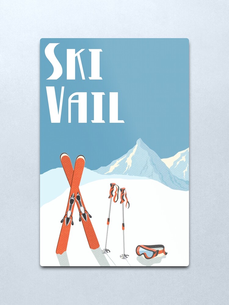 Alternate view of Ski Vail Vintage Poster Metal Print