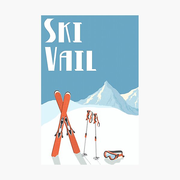 Ski Vail Vintage Poster Photographic Print