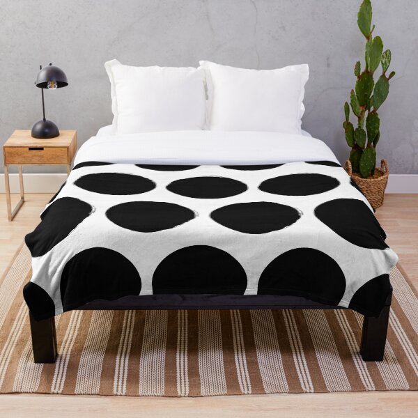 Item preview, Black and White Polka dot Print Throw Pillow designed and sold by ThrowCushionCo.