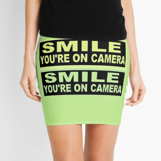 SIGN-SMILE-YOU-ARE-ON-CAMERA Mini Skirt