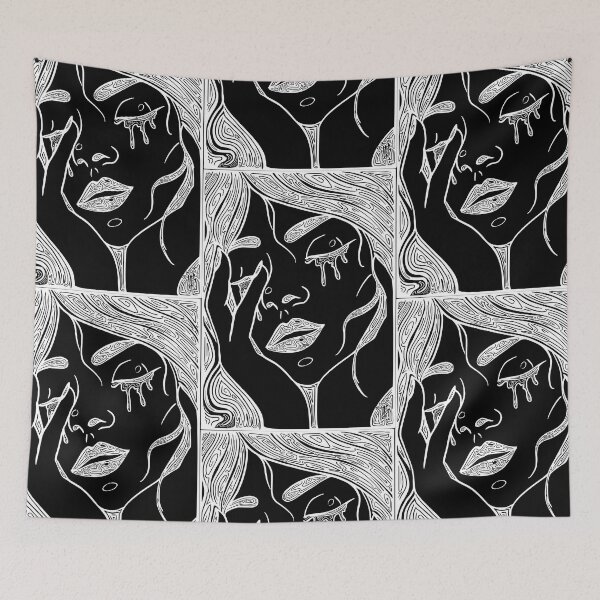 Item preview, Retro Abstract Crying Woman -Vintage Comic Pop-art Design In White designed and sold by Mitch616Art.