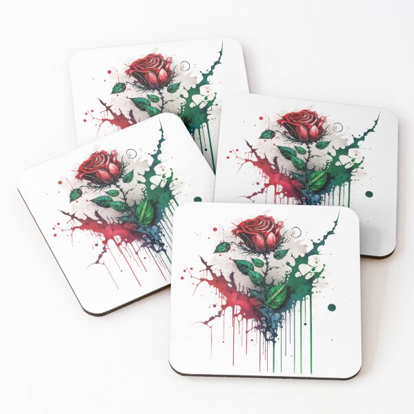 Item preview, Dark Red Rose Dripping in Ink and Paint designed and sold by StephanieWard.