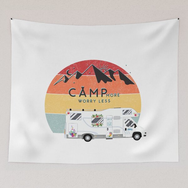 Item preview, Camp more worry less van life is better in flip flops designed and sold by NoWokeWear.