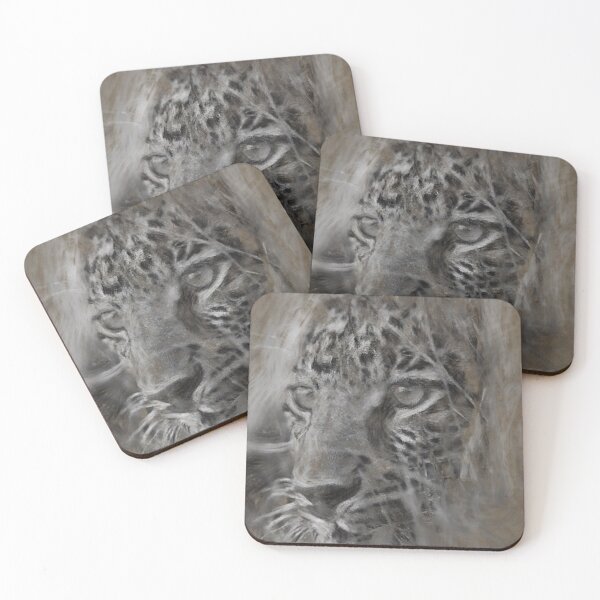 Item preview, Chalk and charcoal study of a leopard designed and sold by coolkatia.