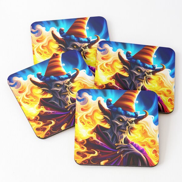 Item preview, Infernal Sorcerer Menacing Lich Wizard in Vibrant Colors designed and sold by Arc1.