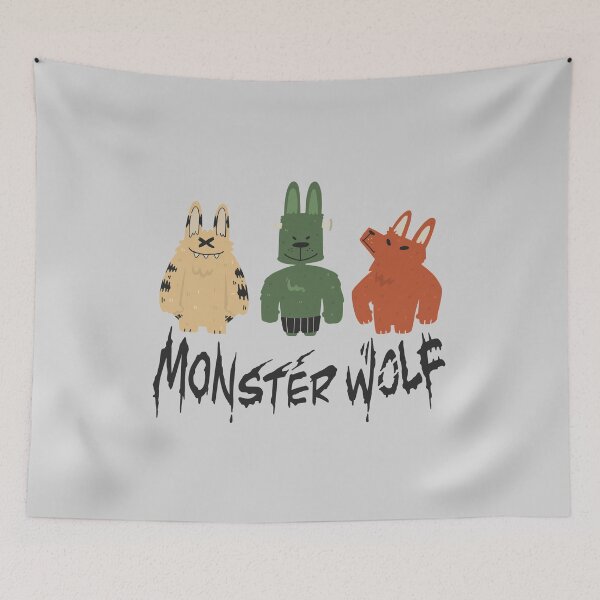 Item preview, MONSTER WOLF horror halloween retro vintage designed and sold by TNwandesignart.