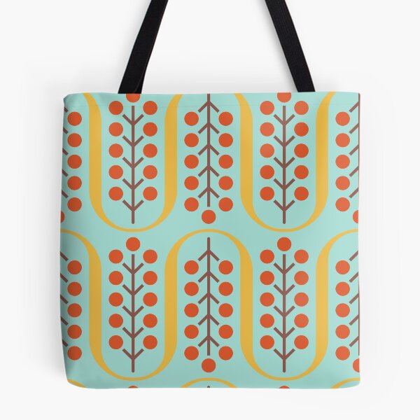 Item preview, KF 0006 G Minimalist Vintage Retro Berries 70s Modern Geometric Floral designed and sold by KhakiFinch.