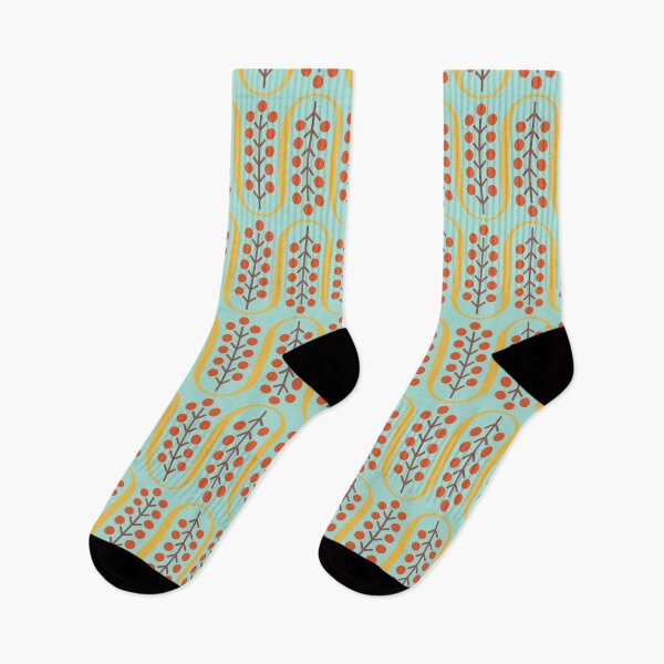 Item preview, KF 0006 G Minimalist Vintage Retro Berries 70s Modern Geometric Floral designed and sold by KhakiFinch.