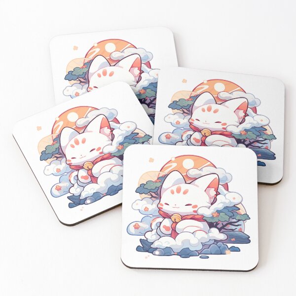 Item preview, Cute Kawaii Wind Manekineko Cat designed and sold by CozyKawaiiArt.