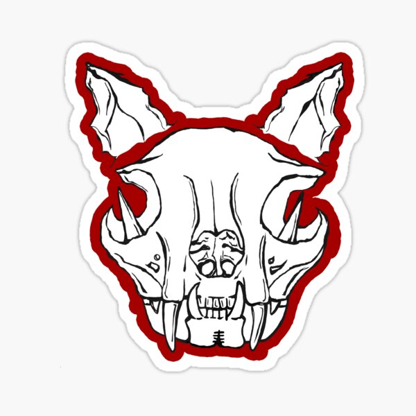 Cat skull pattern Sticker