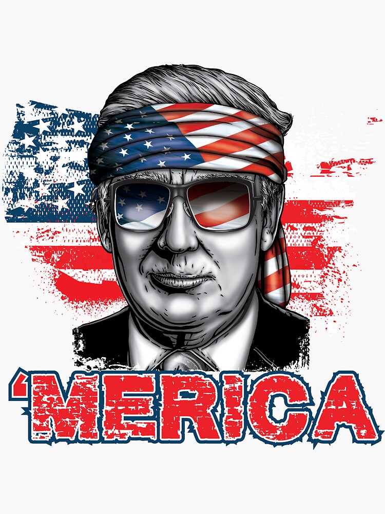 "'Merica Cool Trump" Sticker for Sale by raymo442 | Redbubble