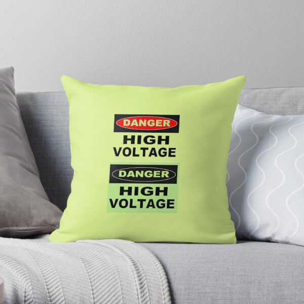SIGN, Danger, High Voltage Throw Pillow