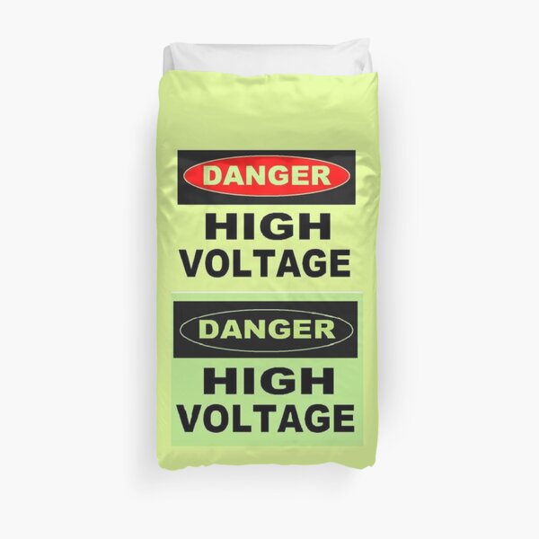 SIGN, Danger, High Voltage Duvet Cover