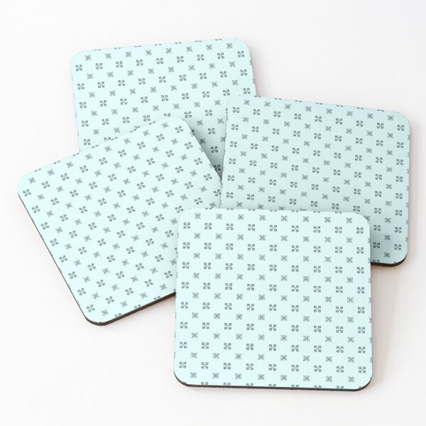 Item preview, No.86-Dark & Light Sea Green floral block print designed and sold by Block print shop.