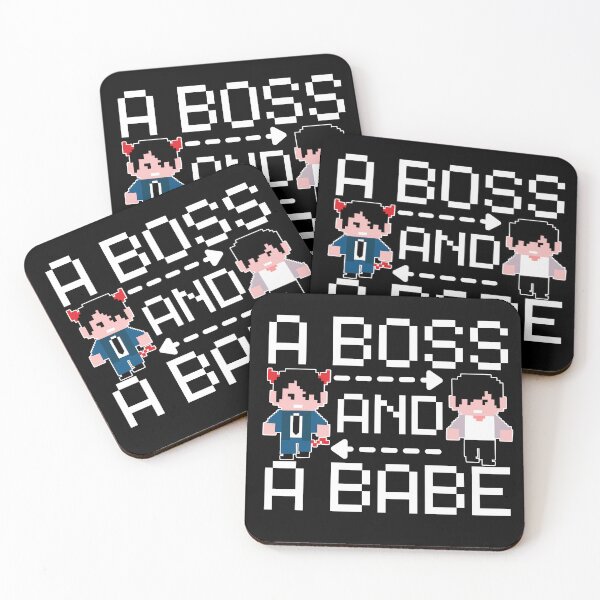 Item preview, Forcebook A boss and a babe cute pixelated design designed and sold by RecStore.
