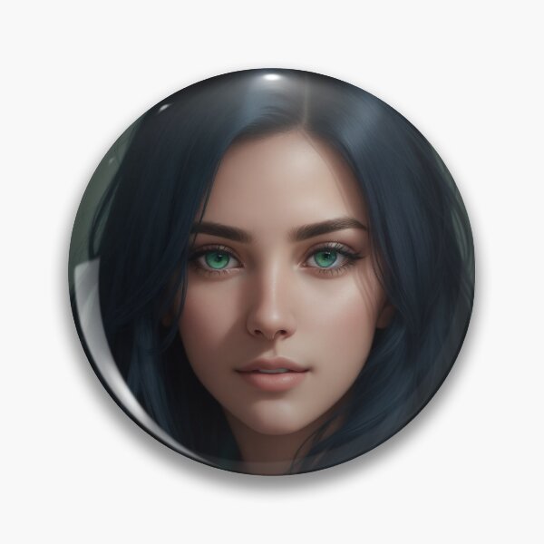 Aperçu de l'œuvre Portrait d'une belle femme aux yeux verts AI créée et vendue par dmsa.
