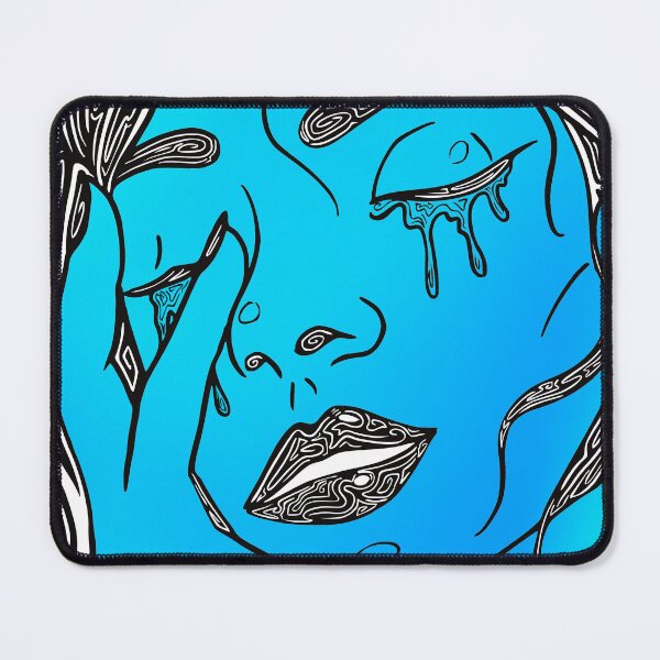 Item preview, Retro Abstract Crying Woman -Vintage Comic Pop-art Design In Black and Blue designed and sold by Mitch616Art.