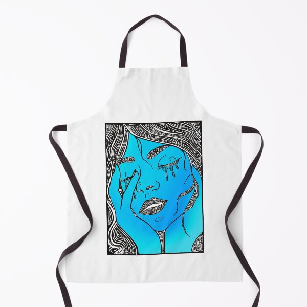 Item preview, Retro Abstract Crying Woman -Vintage Comic Pop-art Design In Black and Blue designed and sold by Mitch616Art.