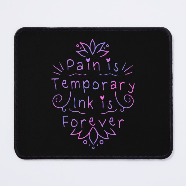 Item preview, Pain is Temporary Ink is Forever - Doodle Mehndi Pink Script Design designed and sold by Mitch616Art.