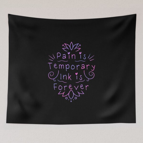 Item preview, Pain is Temporary Ink is Forever - Doodle Mehndi Pink Script Design designed and sold by Mitch616Art.