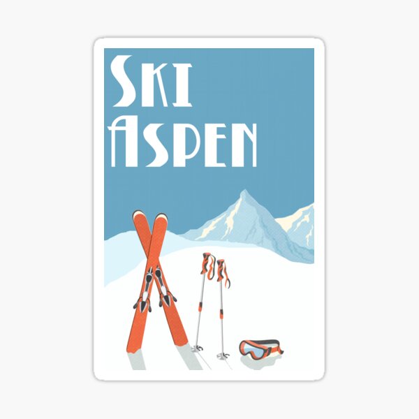 Vintage Ski Aspen Poster Sticker