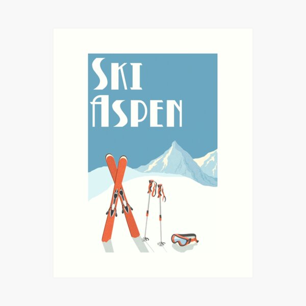 Vintage Ski Aspen Poster Art Print