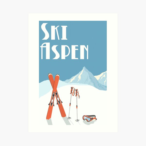 Vintage Ski Aspen Poster Art Print