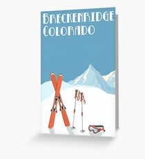Tarjeta de felicitación Cartel Vintage Breckenridge Colorado