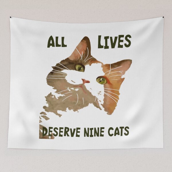 Item preview, All Lives Derserve Nine Cats Calico Cat Art designed and sold by taiche.