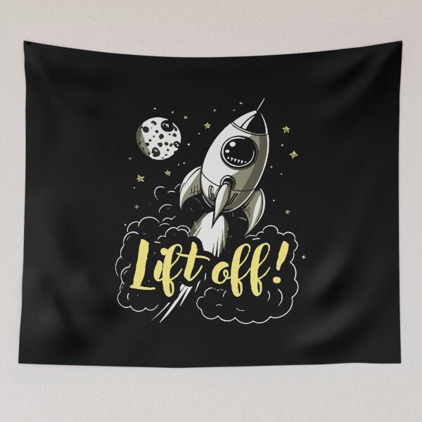 Item preview, Lift Off! || Rocket Flying into Space designed and sold by MadSwellDesigns.