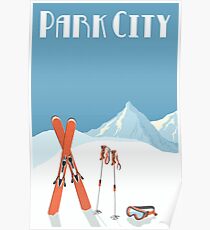 Vintage Park City Utah Ski Poster Poster