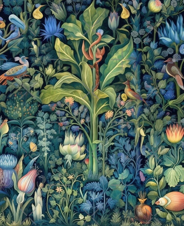 Vintage outlet botanical tapestry