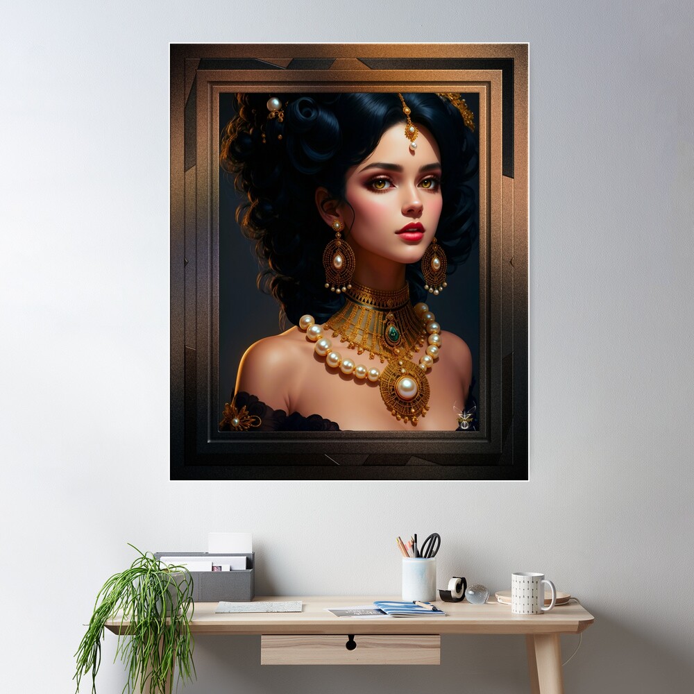 Fauscia Clatorius Dhevuoo A Captivating AI Concept Art Portrait by Xzendor7 Wall Decor Poster