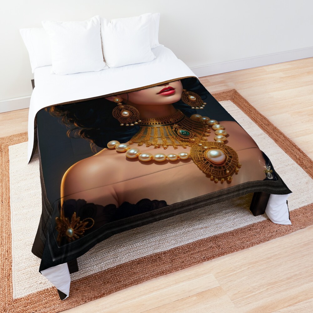 Fauscia Clatorius Dhevuoo A Captivating AI Concept Art Portrait by Xzendor7 Decorative Comforter