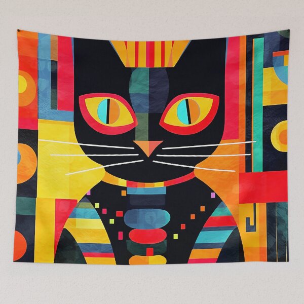 Item preview, Funky kitty cat 1 designed and sold by Red Witch Art.