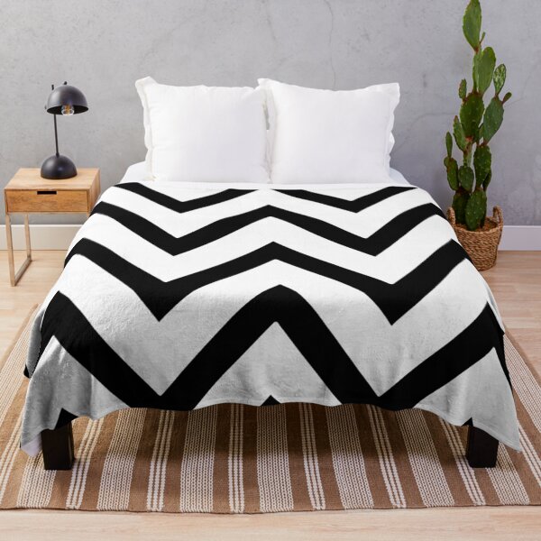 Item preview, Black and White Geometric Zig Zag Print  designed and sold by ThrowCushionCo.
