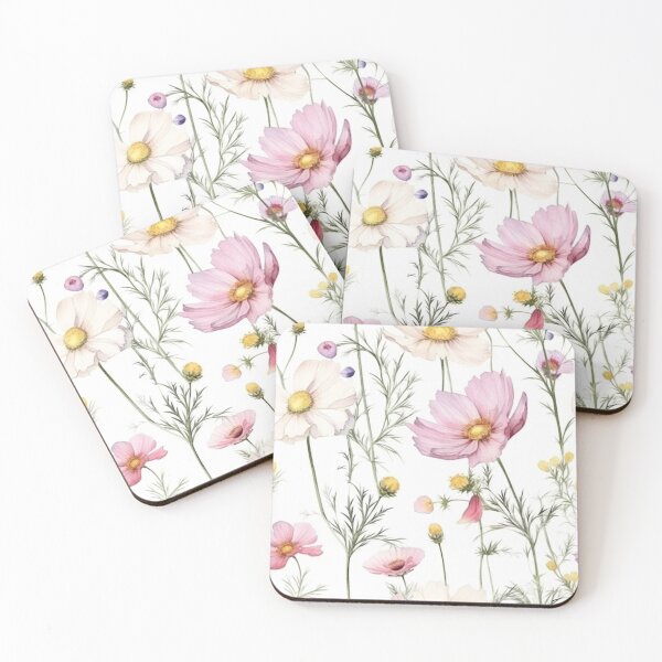 Item preview, Delicate Pink and White Cosmos Flowers designed and sold by sandy3105.