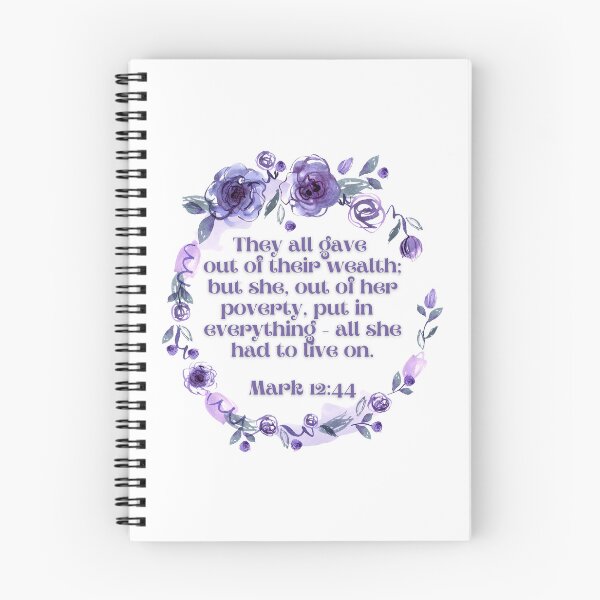 Item preview, Mark 12:44 - They all gave out of their wealth; but she, out of her poverty, put in  everything - all she had to live on. designed and sold by FlutterByH.