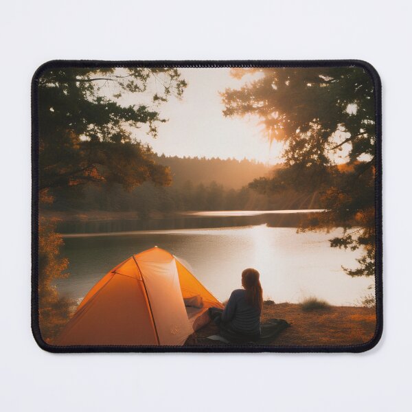 Item preview, Dawn's Serenade: A Woman's Journey into Nature's Embrace | Lakeside Reverie: A Woman's Retreat into Morning Bliss | Camping at Wild designed and sold by BlareBlare.