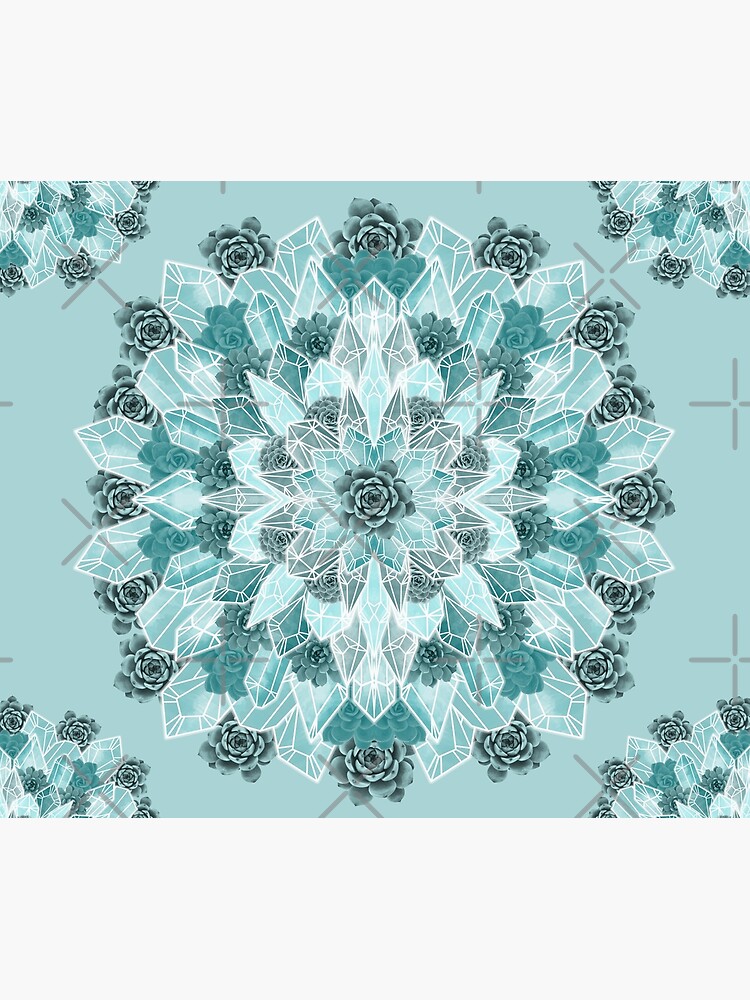 Crystals Succulents Mandala MINT GREEN by PrintablesP