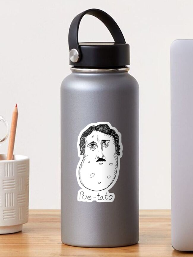 Thumbnail 1 of 3, Sticker, Poe-tato Edgar Allan Poe pun designed and sold by indiVisibl.