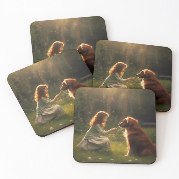 Item preview, A girl is playing with a dog designed and sold by Style-Oasis.