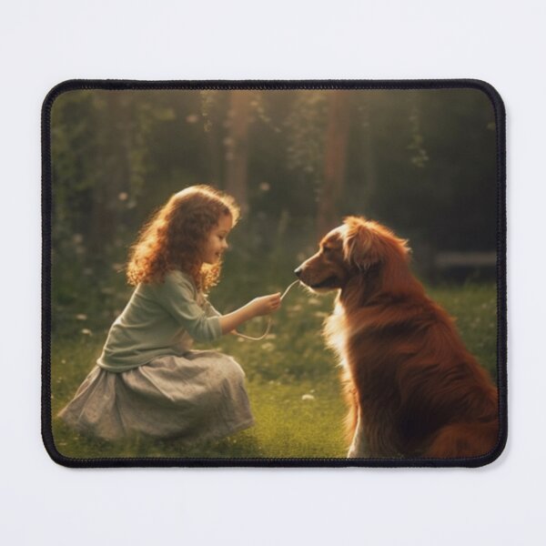 Item preview, A girl is playing with a dog designed and sold by Style-Oasis.