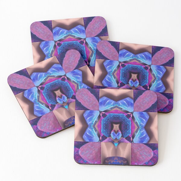 Item preview,  Gorgeous assortment of sand-encrusted stone jewelry painted in unique blue and pink tones - the perfect gift idea for blue and pink stone jewelry lovers. designed and sold by Ralek.
