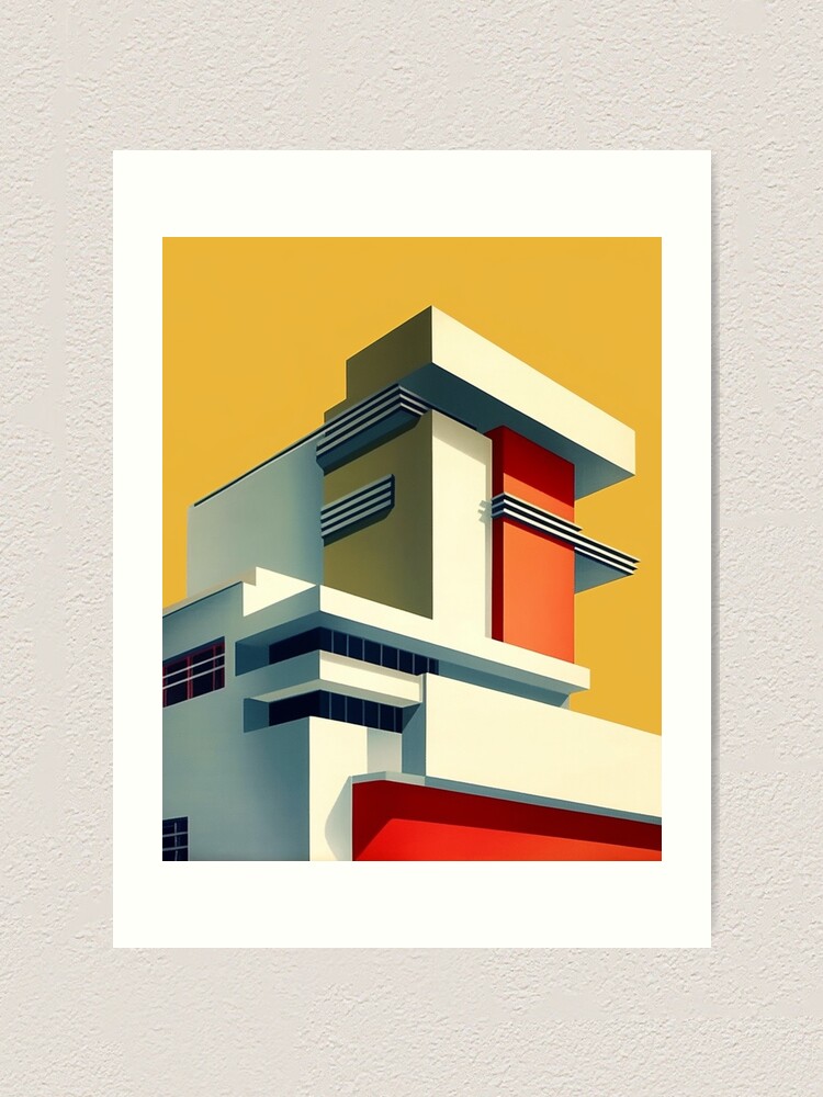 "Bauhaus Building Poster, Retro Poster of Bauhaus Architecture, Bauhaus
