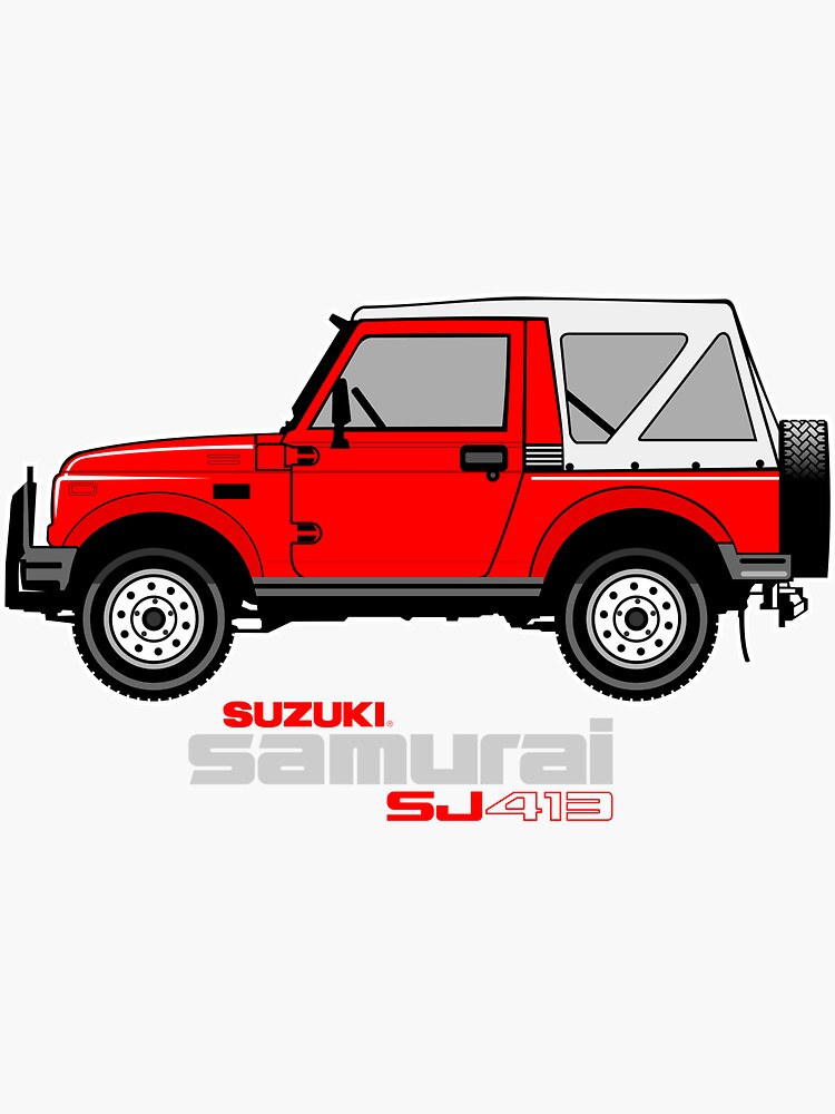 2 Stickers Decal Stickers off-Road Suzuki Samurai Off Road 4X4 Blue S Red